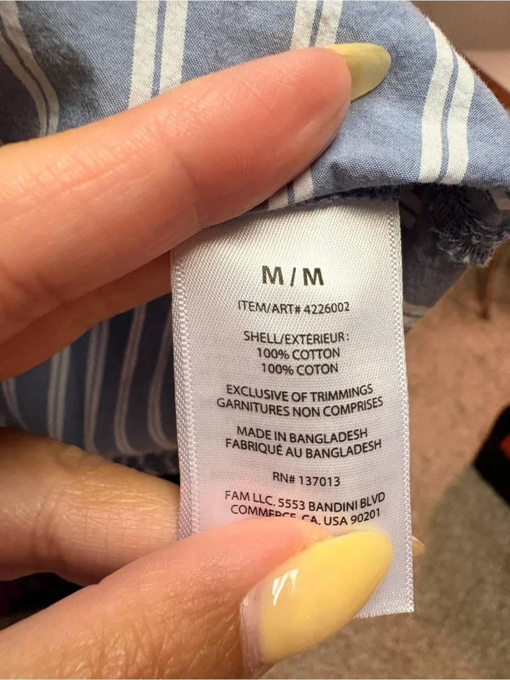 944. Grayish Blue & White Striped Button-Up Shirt - Picture 3 of 5